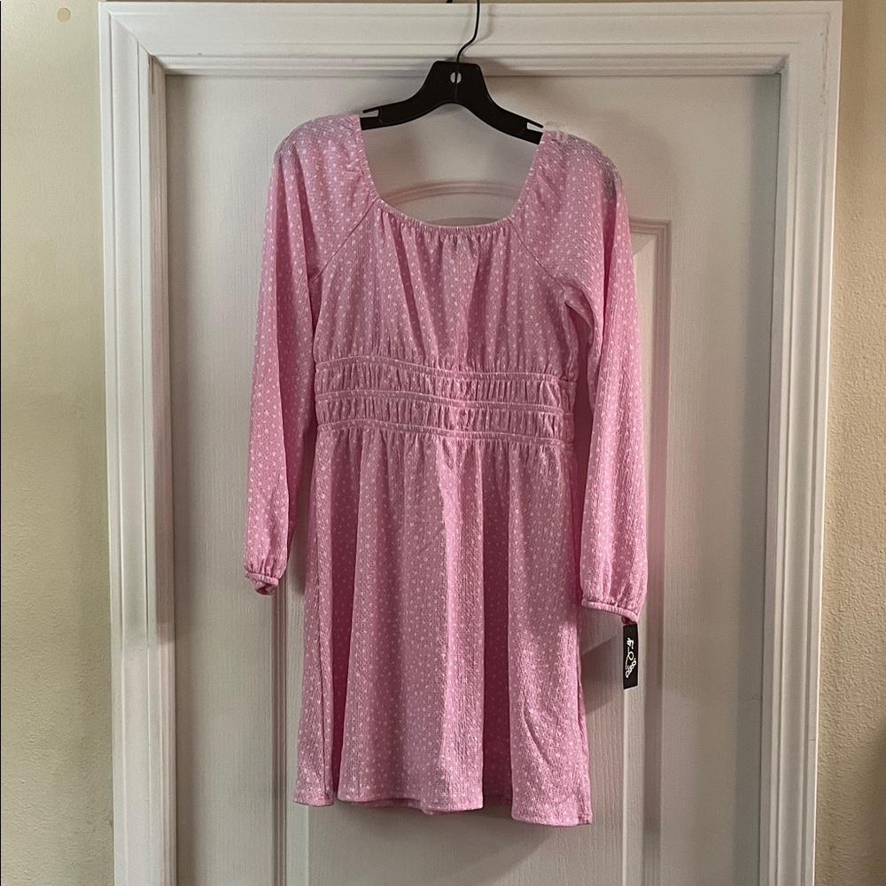 Art Class Pink Polka Dot Casual Dress